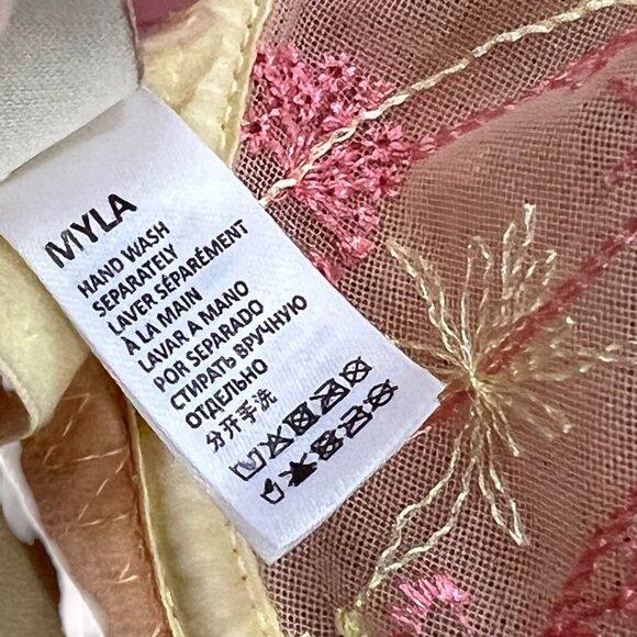 Myla London Sheer Embroidered Underwire Bra 34C Yellow Embroidered Floral - Picture 4 of 7